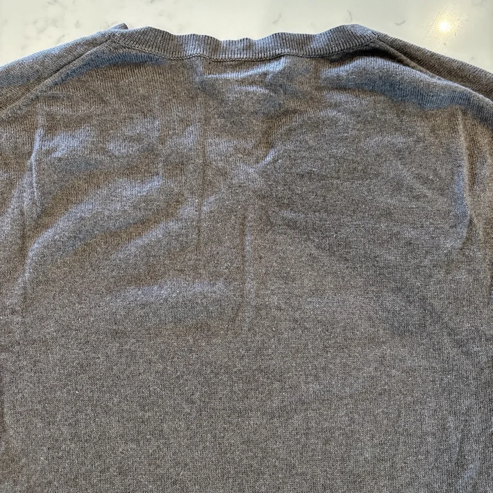 Banana Republic Silk Cashmere‎ V-Neck Sweater Charcoal Gray Men's Large Pullover